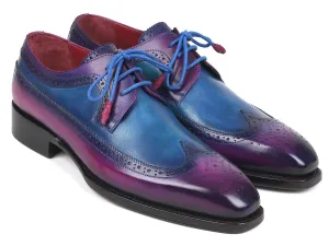 Paul Parkman Schuhe Paul Parkman Goodyear-Bereifte Wingtip Derby-Schuhe in Lila & Blau
