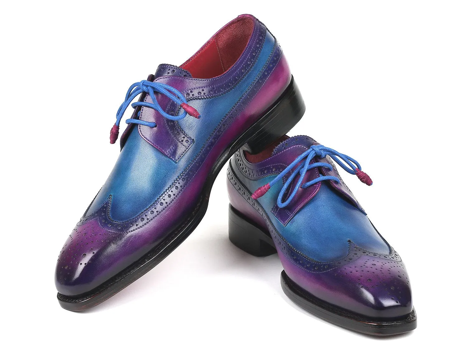 Paul Parkman Schuhe Paul Parkman Goodyear-Bereifte Wingtip Derby-Schuhe in Lila & Blau