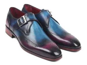 Paul Parkman Schuhe Paul Parkman Herren Einfach-Mönchsschnürer in Blau & Lila