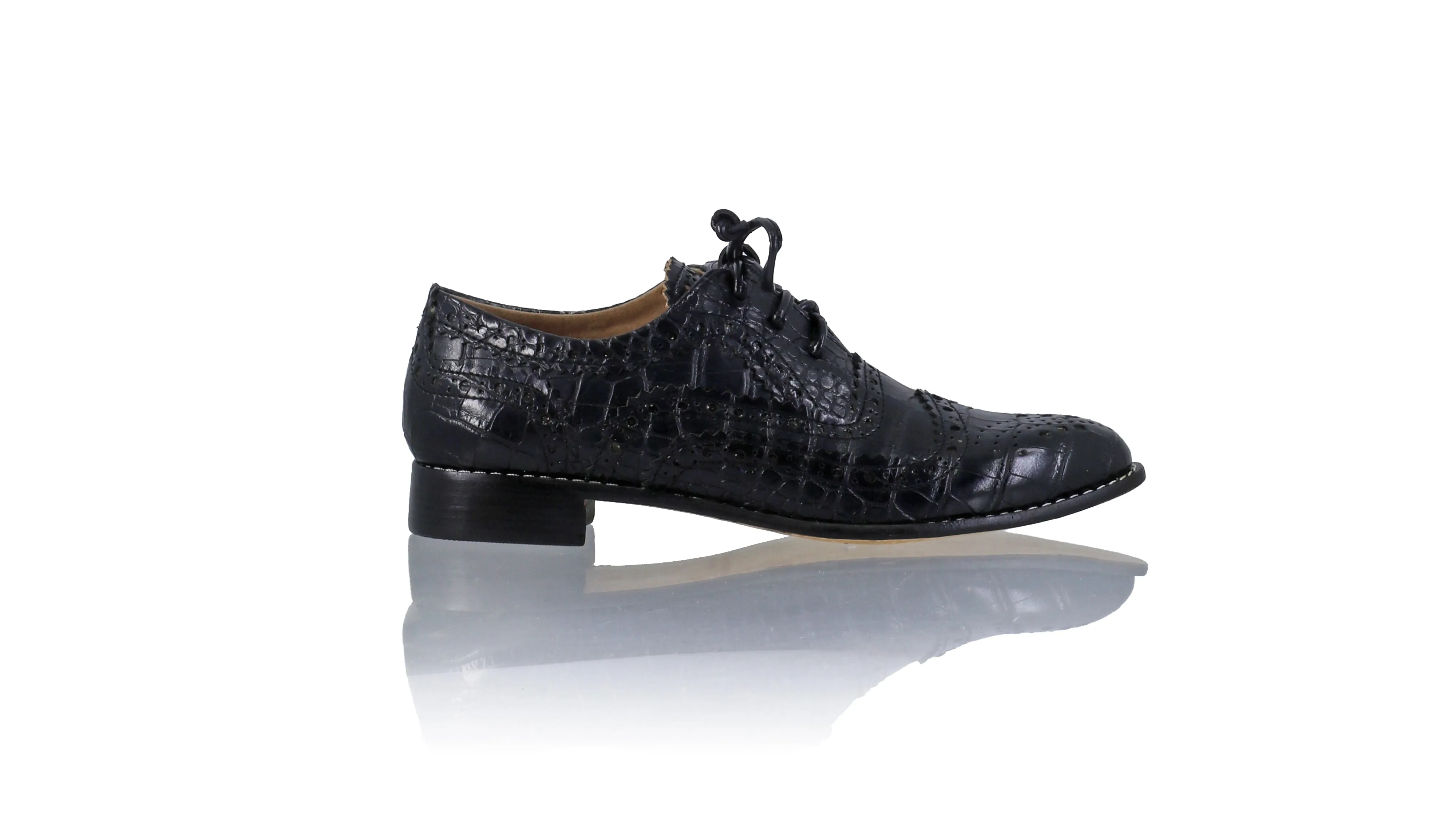 Pedro 25mm Flach - Schwarz Kroko (Kunstleder)