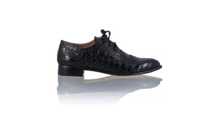 Pedro 25mm Flach - Schwarz Kroko (Kunstleder)