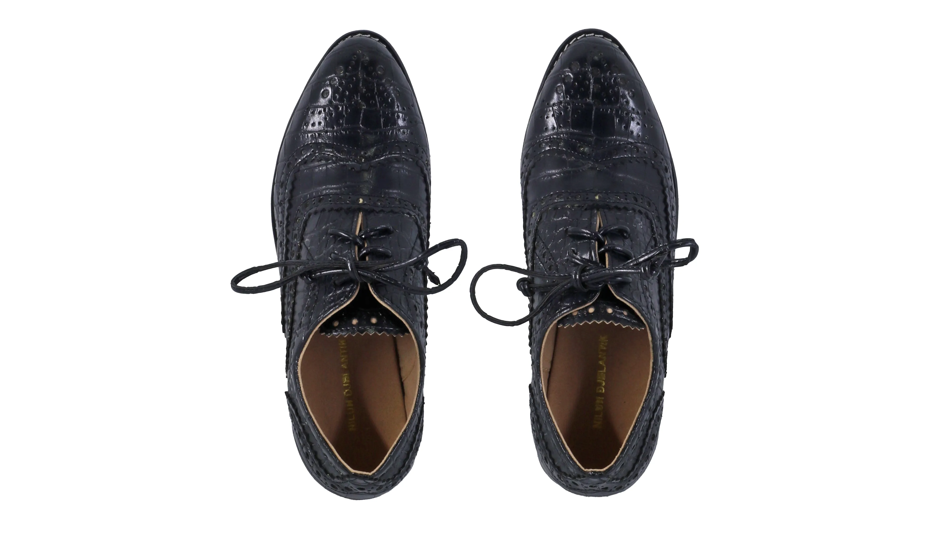 Pedro 25mm Flach - Schwarz Kroko (Kunstleder)