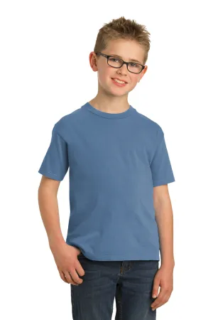 Port & Company Jugendliche Beach Wash Kurzarm Rundhals T-Shirt - Blauer Mond