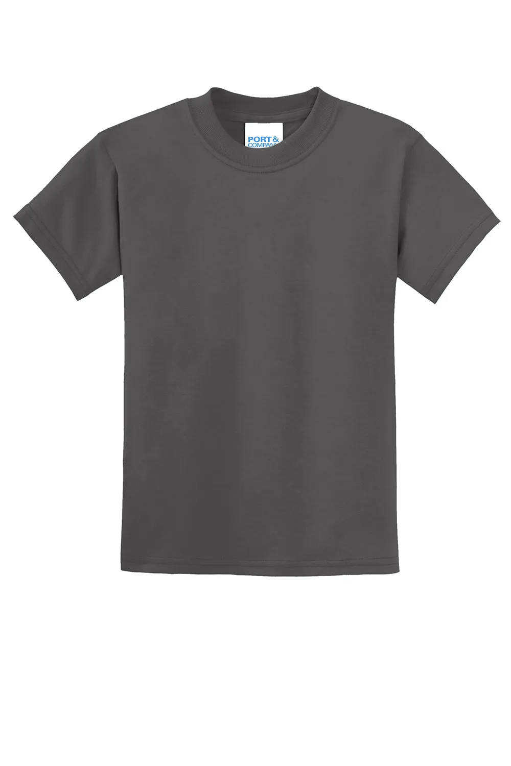 Port & Company Youth Core Kurzarm Rundhals T-Shirt - Anthrazitgrau