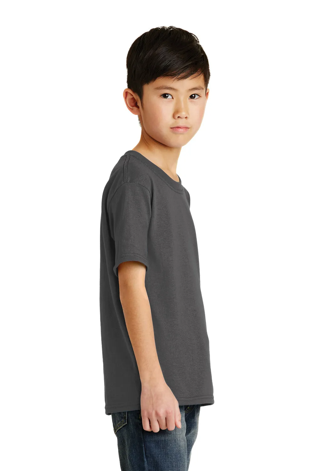 Port & Company Youth Core Kurzarm Rundhals T-Shirt - Anthrazitgrau