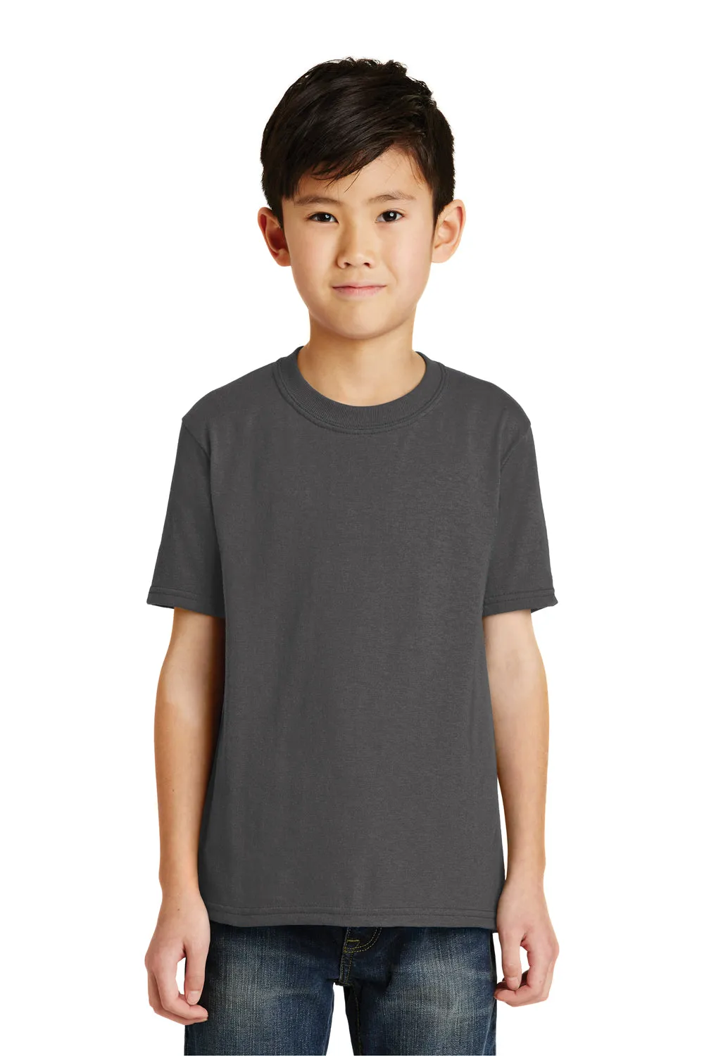 Port & Company Youth Core Kurzarm Rundhals T-Shirt - Anthrazitgrau