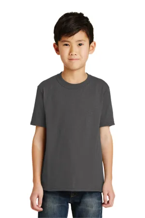 Port & Company Youth Core Kurzarm Rundhals T-Shirt - Anthrazitgrau