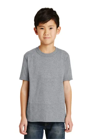 Port & Company Youth Core Kurzarm Rundhals T-Shirt - Heather Grau