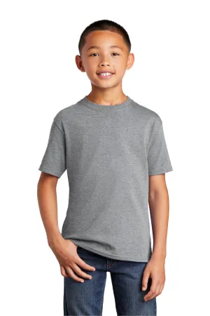 Port & Company Jugend Basic Kurzarm Rundhals T-Shirt - Heather Grau