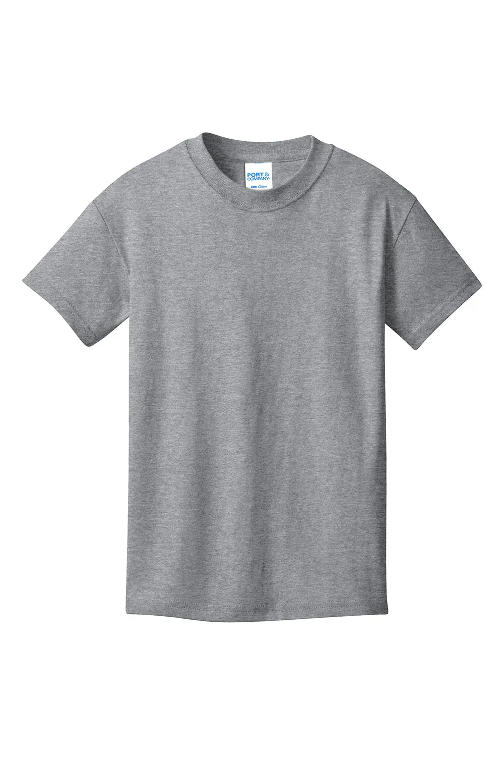 Port & Company Jugend Basic Kurzarm Rundhals T-Shirt - Heather Grau