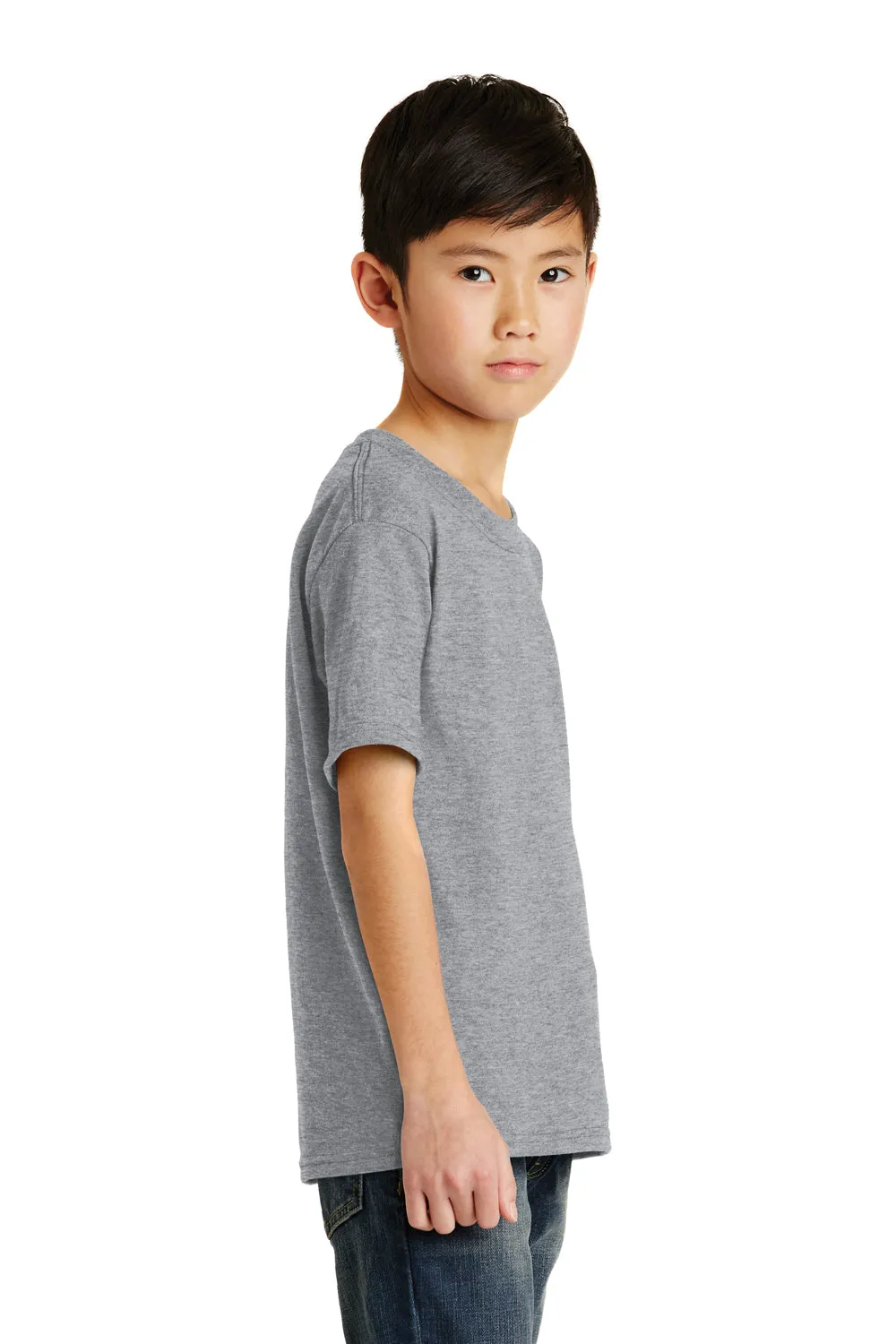 Port & Company Youth Core Kurzarm Rundhals T-Shirt - Heather Grau
