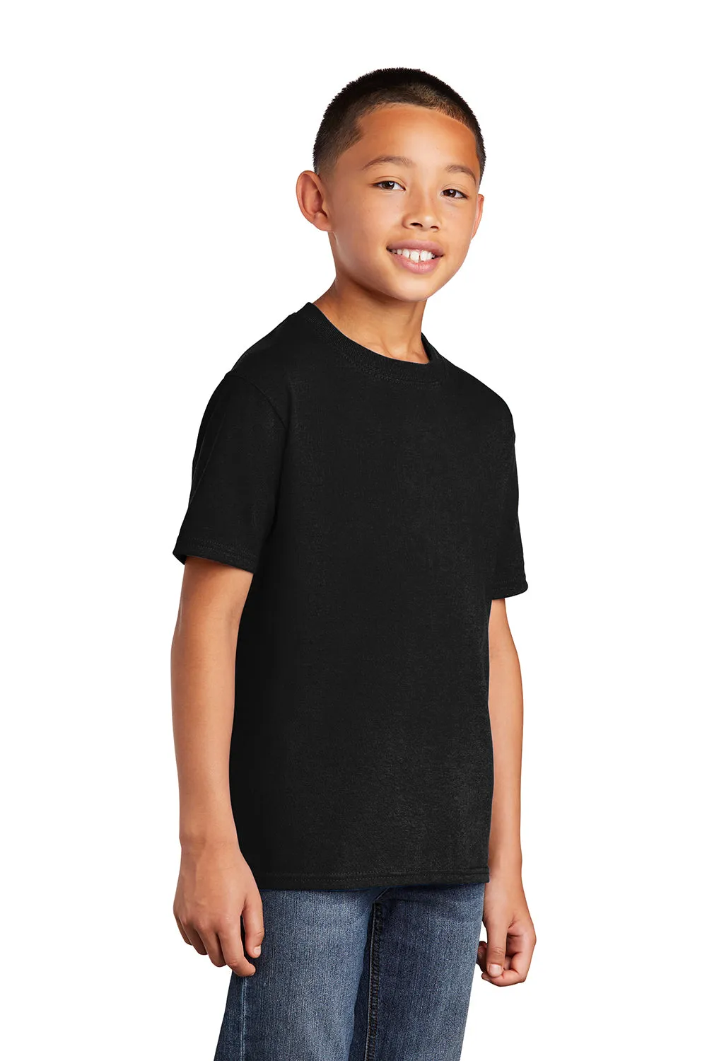 Port & Company Youth Core Kurzarm Rundhals T-Shirt - Tiefschwarz