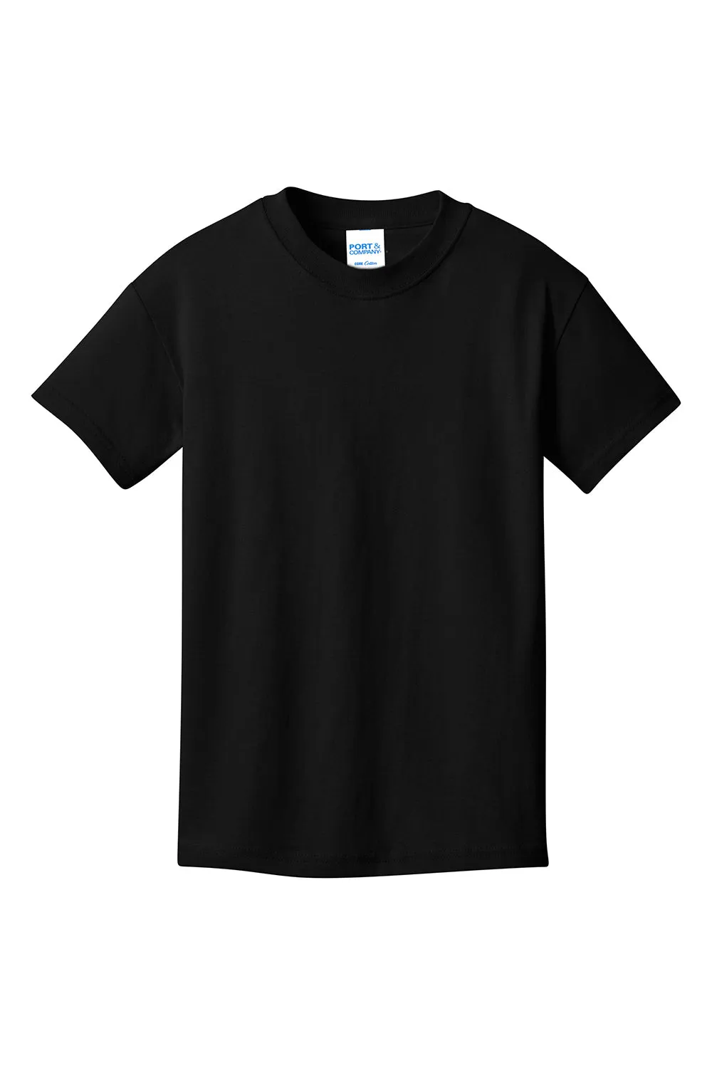 Port & Company Youth Core Kurzarm Rundhals T-Shirt - Tiefschwarz