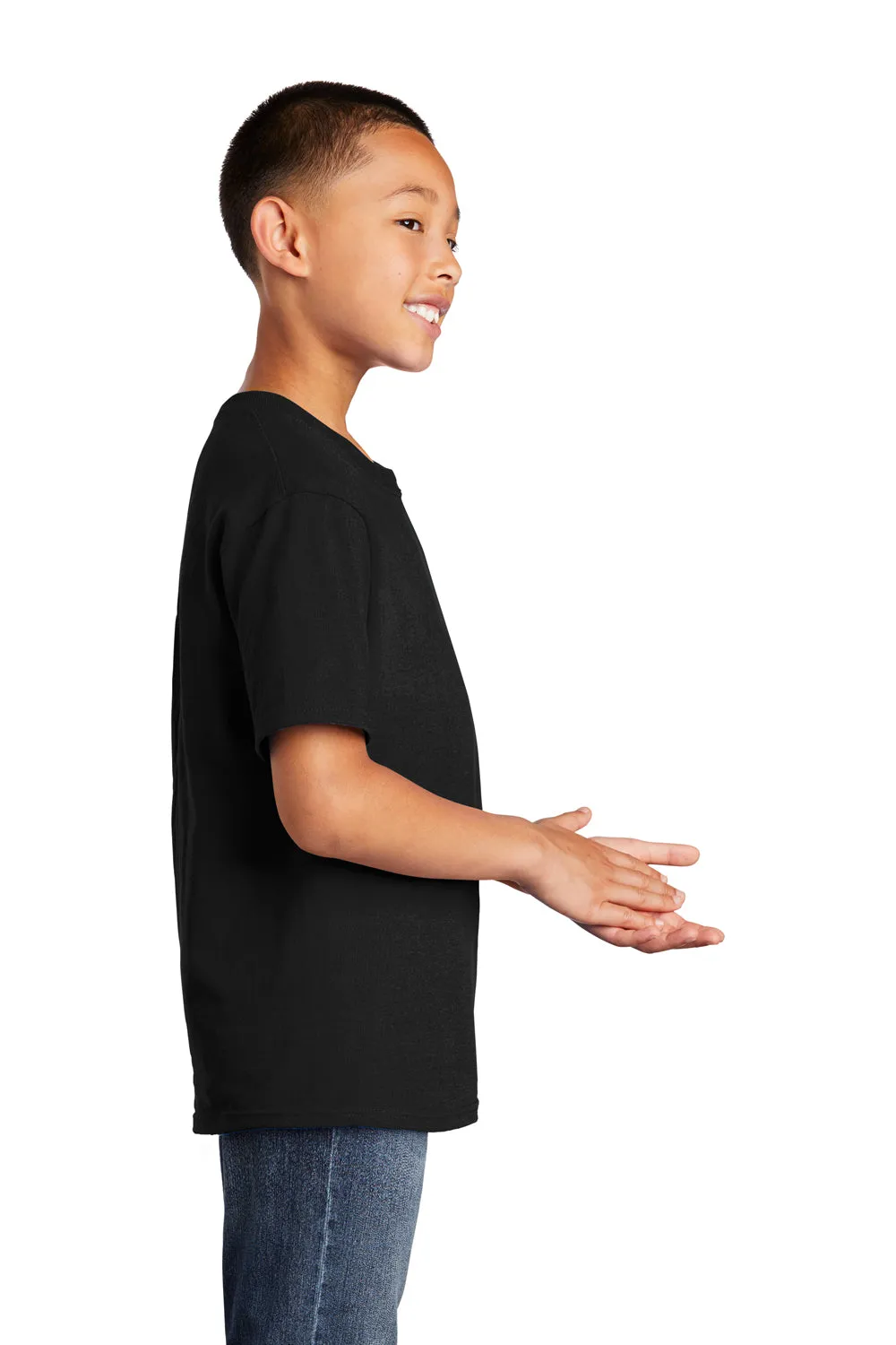 Port & Company Youth Core Kurzarm Rundhals T-Shirt - Tiefschwarz