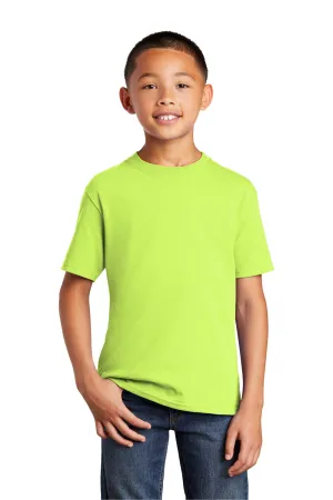 Port & Company Jugend Basic Kurzarm Rundhals T-Shirt - Neon Gelb