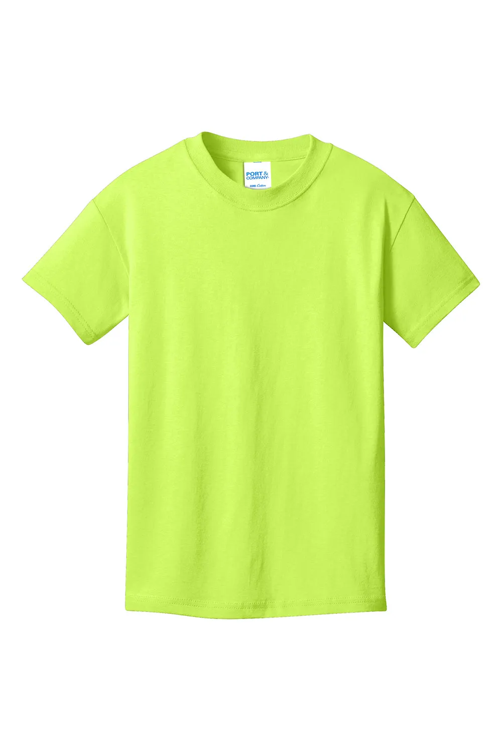 Port & Company Jugend Basic Kurzarm Rundhals T-Shirt - Neon Gelb