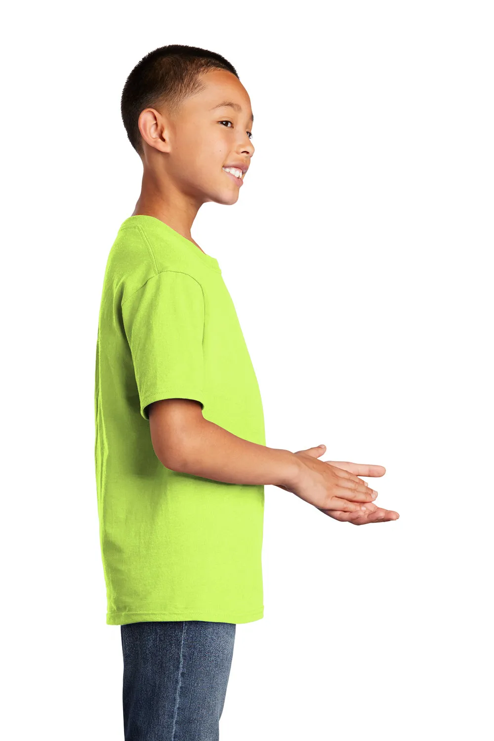 Port & Company Jugend Basic Kurzarm Rundhals T-Shirt - Neon Gelb