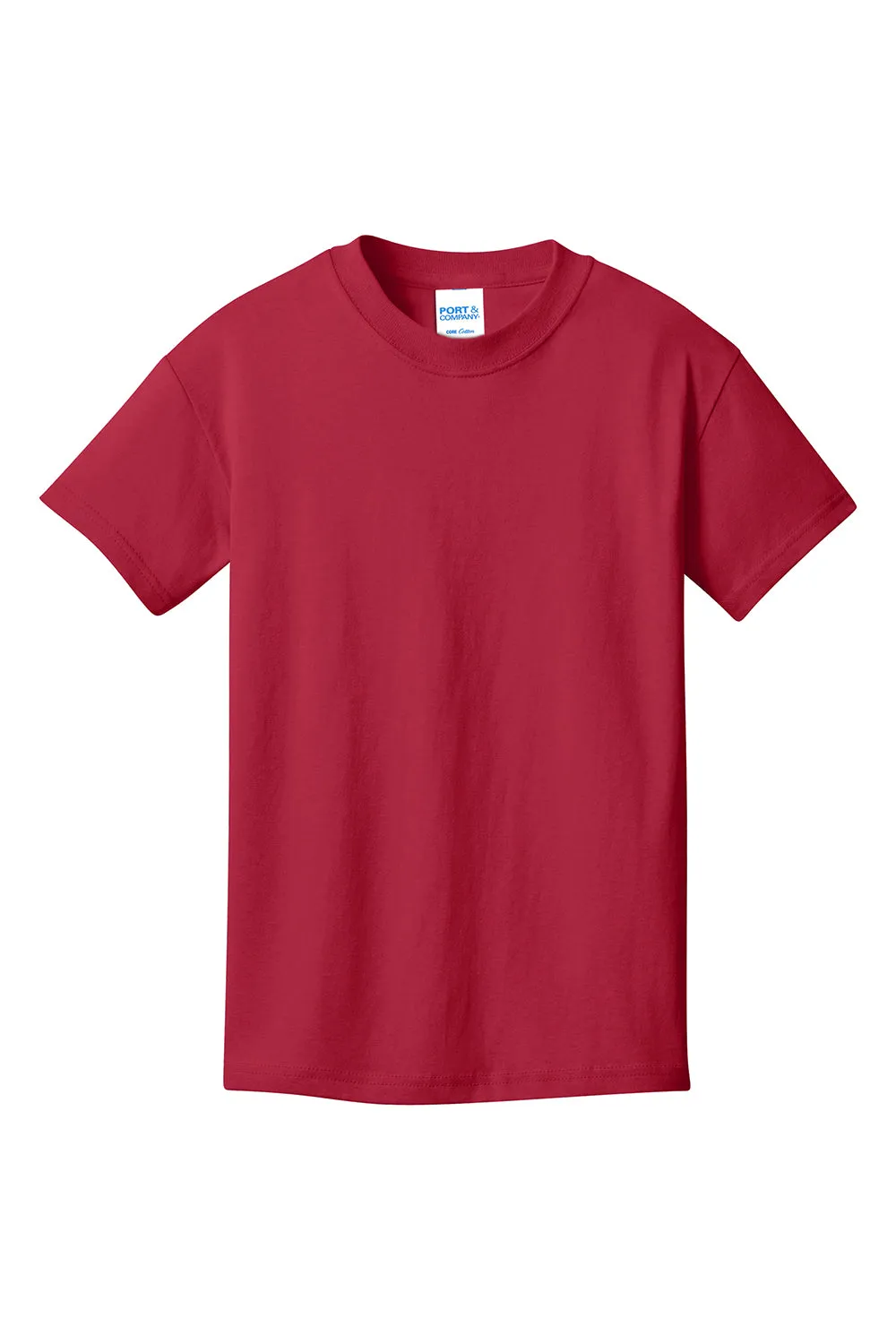 Port & Company Jugend Basic Kurzarm Rundhals T-Shirt - Rot