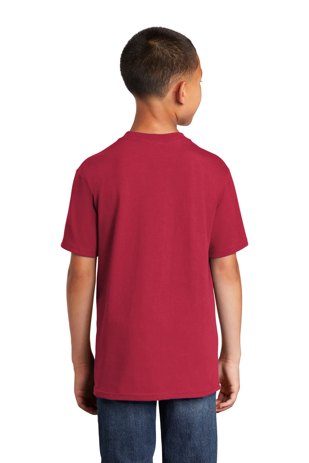 Port & Company Jugend Basic Kurzarm Rundhals T-Shirt - Rot