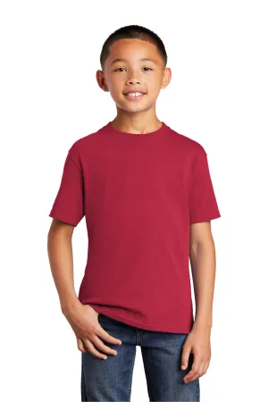 Port & Company Jugend Basic Kurzarm Rundhals T-Shirt - Rot