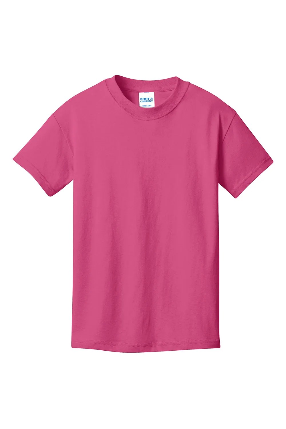 Port & Company Youth Core Kurzarm Rundhals T-Shirt - Sangria Pink