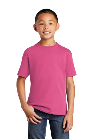 Port & Company Youth Core Kurzarm Rundhals T-Shirt - Sangria Pink