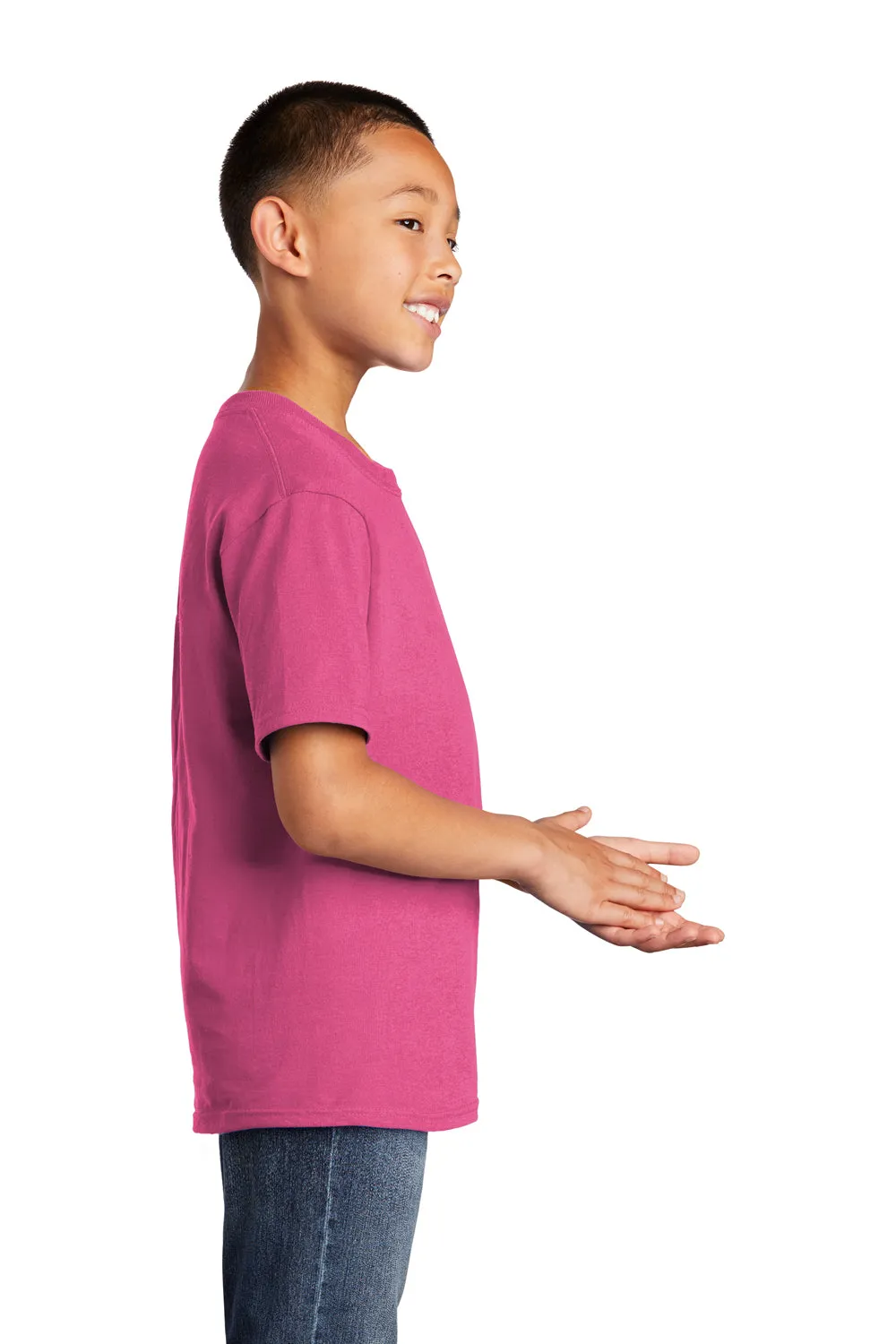 Port & Company Youth Core Kurzarm Rundhals T-Shirt - Sangria Pink