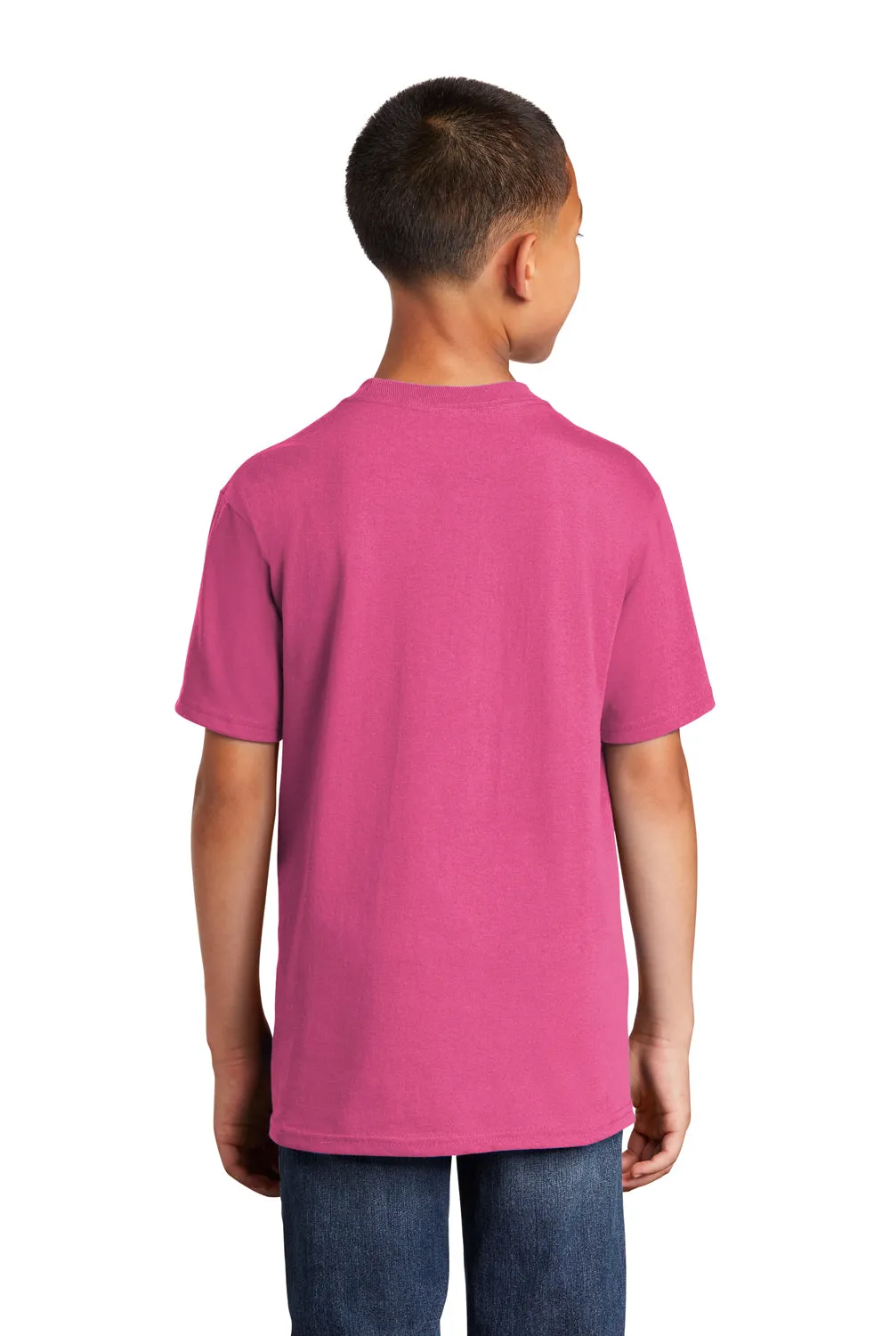 Port & Company Youth Core Kurzarm Rundhals T-Shirt - Sangria Pink