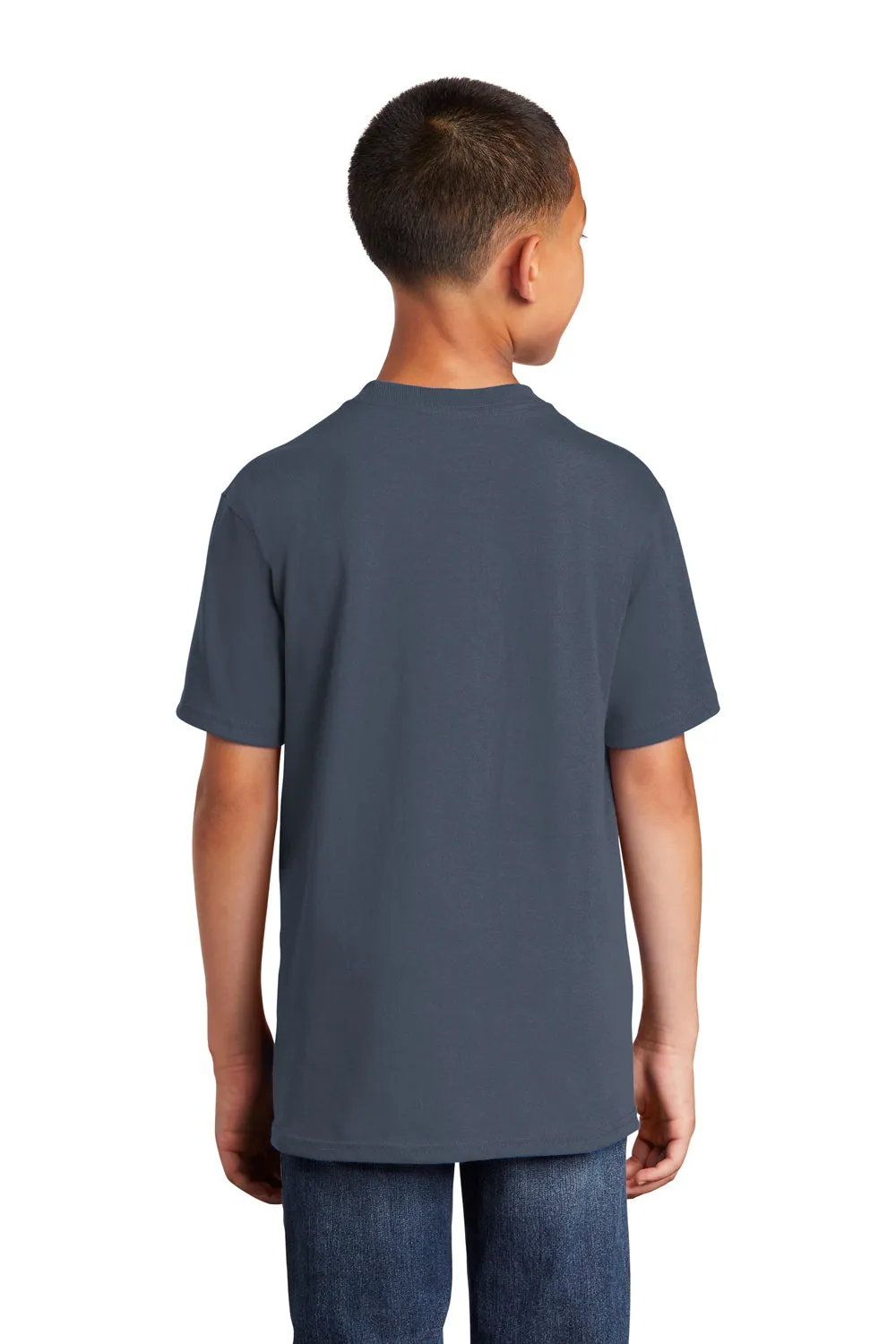 Port & Company Youth Core Kurzarm Rundhals T-Shirt - Stahlblau