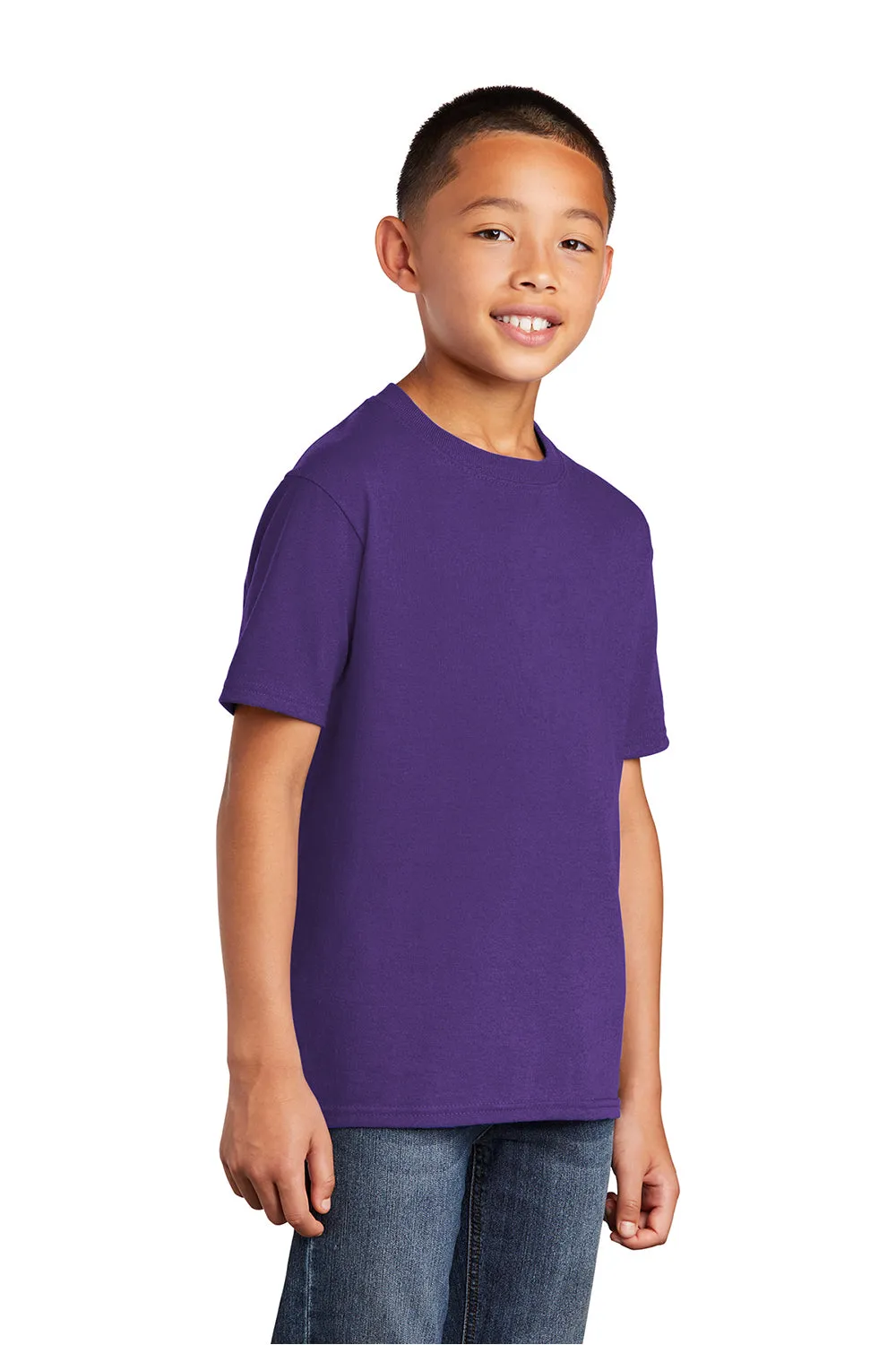 Port & Company Jugend Basic Kurzarm T-Shirt mit Rundhalsausschnitt - Team Lila