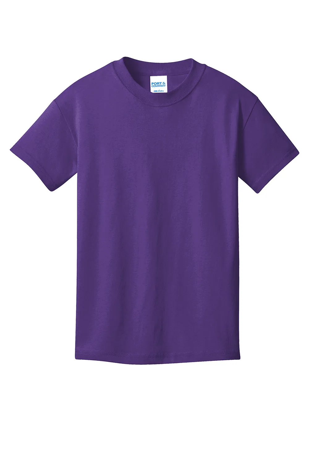 Port & Company Jugend Basic Kurzarm T-Shirt mit Rundhalsausschnitt - Team Lila