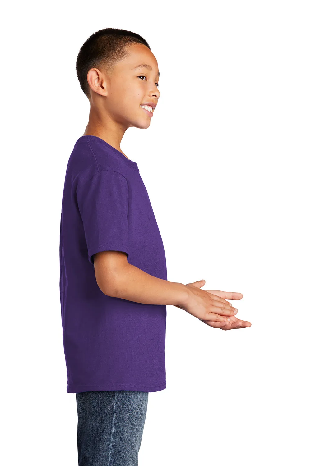 Port & Company Jugend Basic Kurzarm T-Shirt mit Rundhalsausschnitt - Team Lila