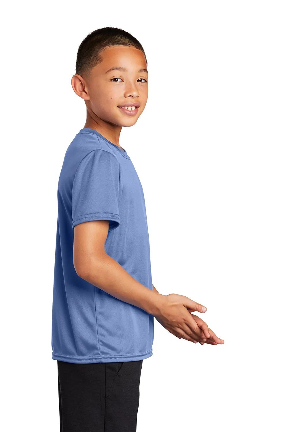 Port & Company Youth Dry Zone Performance Feuchtigkeitstransportierendes Kurzarm-Crewneck T-Shirt - Carolina Blau