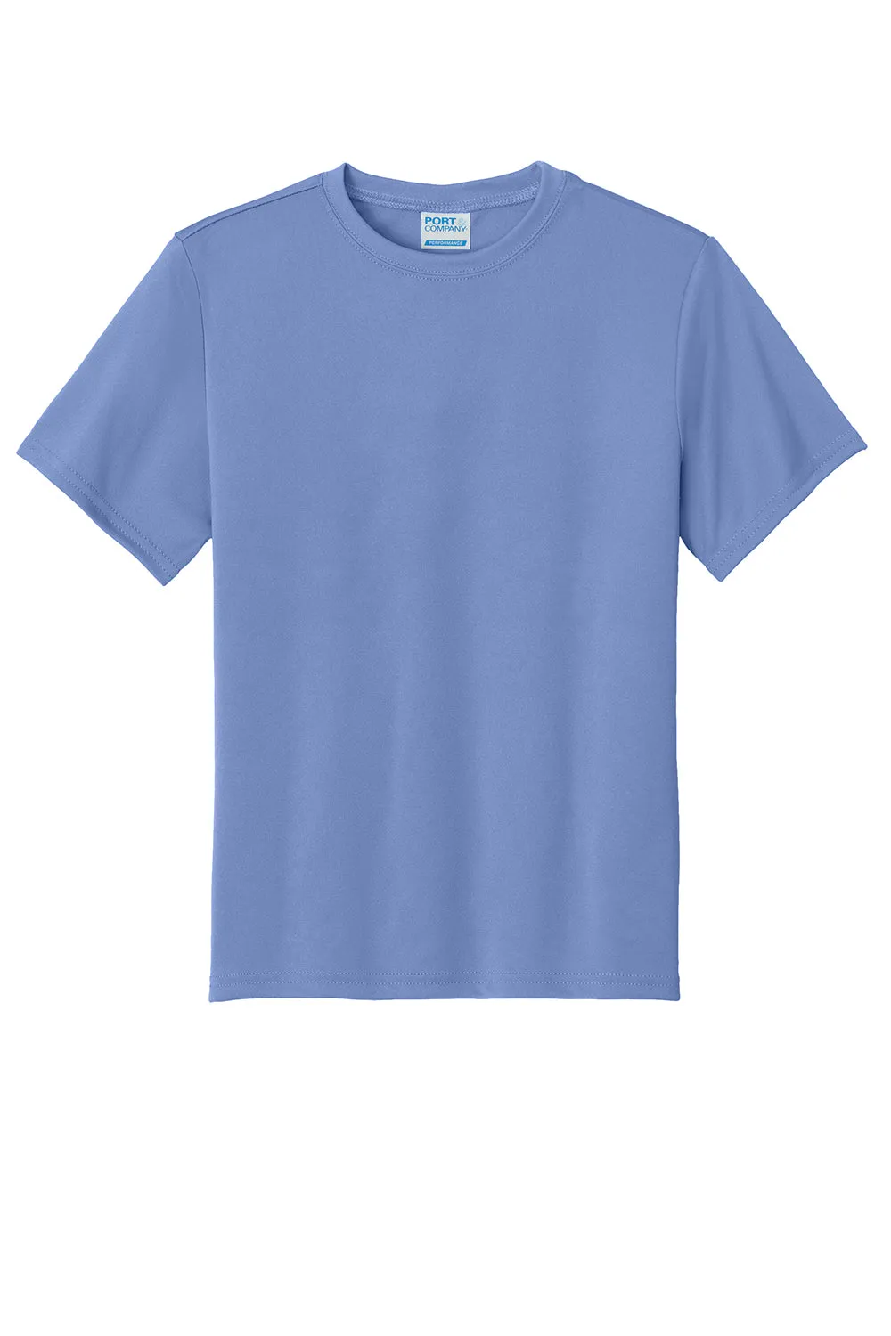 Port & Company Youth Dry Zone Performance Feuchtigkeitstransportierendes Kurzarm-Crewneck T-Shirt - Carolina Blau