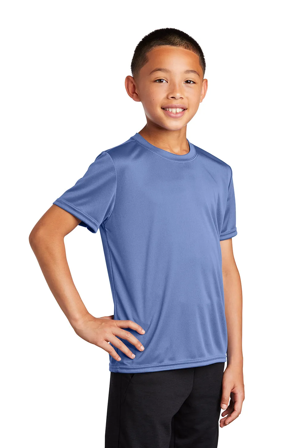 Port & Company Youth Dry Zone Performance Feuchtigkeitstransportierendes Kurzarm-Crewneck T-Shirt - Carolina Blau