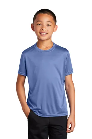 Port & Company Youth Dry Zone Performance Feuchtigkeitstransportierendes Kurzarm-Crewneck T-Shirt - Carolina Blau