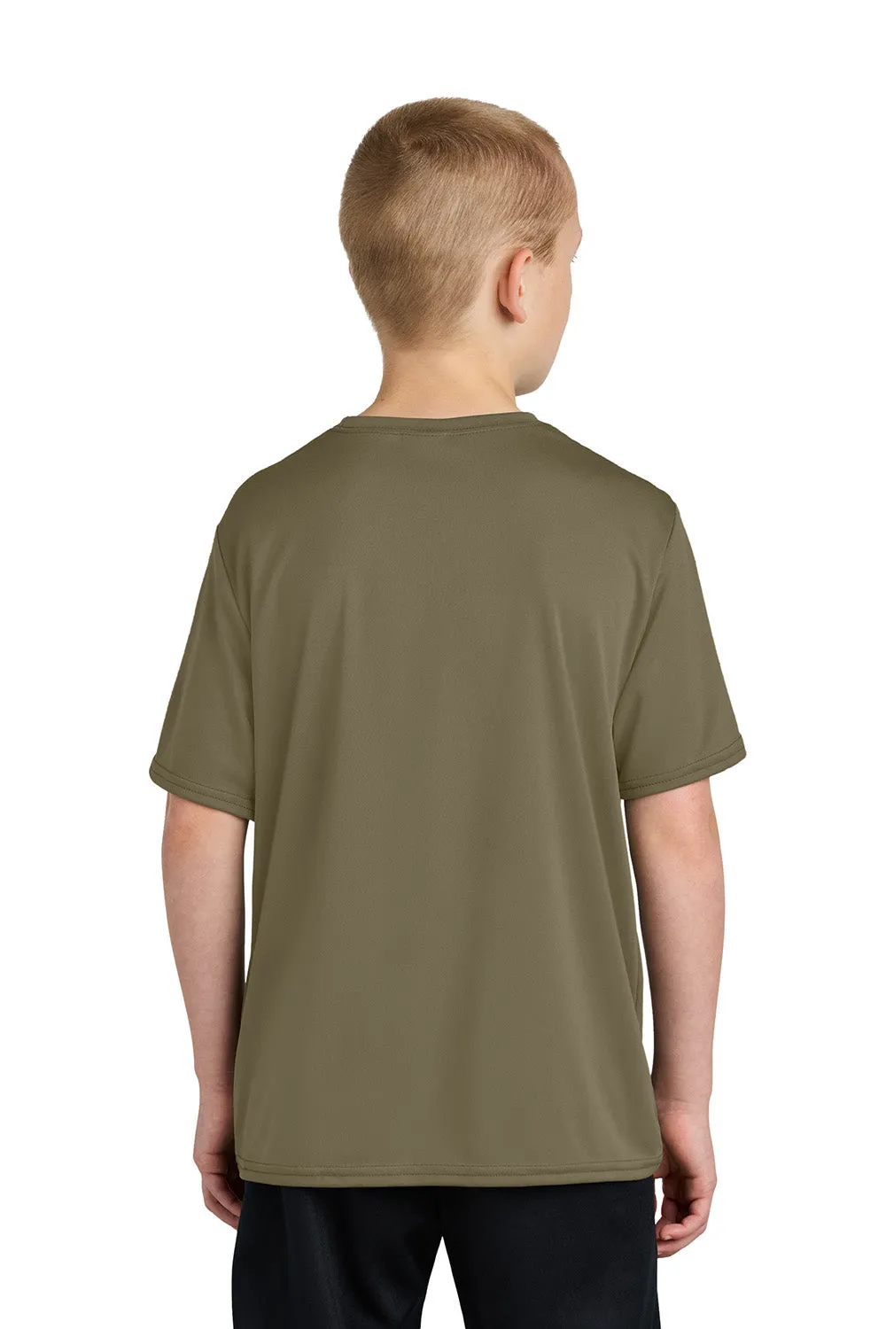 Port & Company Youth Dry Zone Performance Feuchtigkeitstransportierendes Kurzarm-Crewneck-T-Shirt - Kojotenbraun