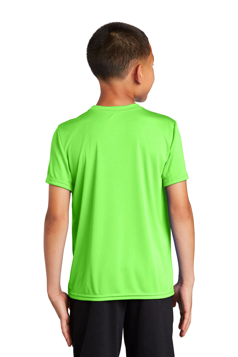Port & Company Youth Dry Zone Performance Feuchtigkeitstransportierendes Kurzarm-Crewneck-T-Shirt - Neon Grün