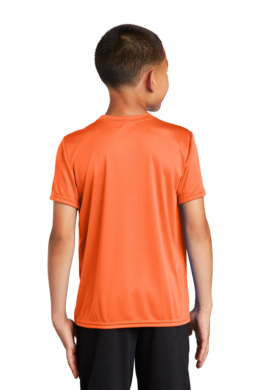 Port & Company Youth Dry Zone Performance Feuchtigkeitstransportierendes Kurzarm-Crewneck-T-Shirt - Neon Orange