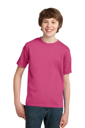 Port & Company Jugend Essential Kurzarm Rundhals T-Shirt - Sangria Pink