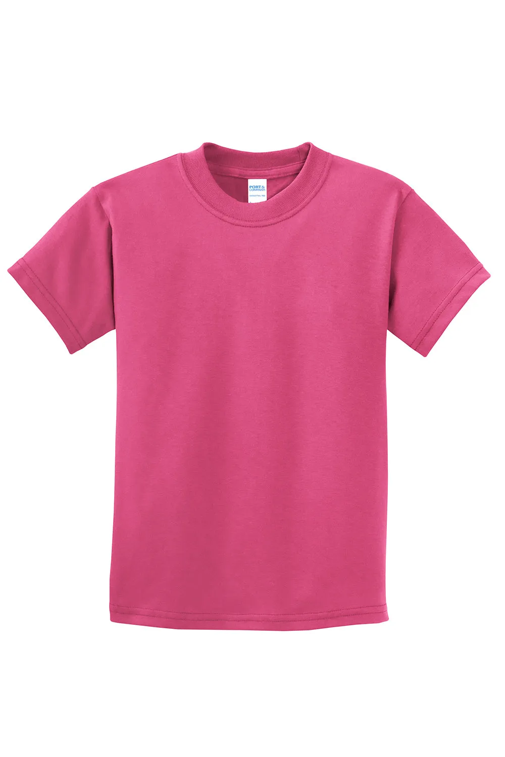 Port & Company Jugend Essential Kurzarm Rundhals T-Shirt - Sangria Pink
