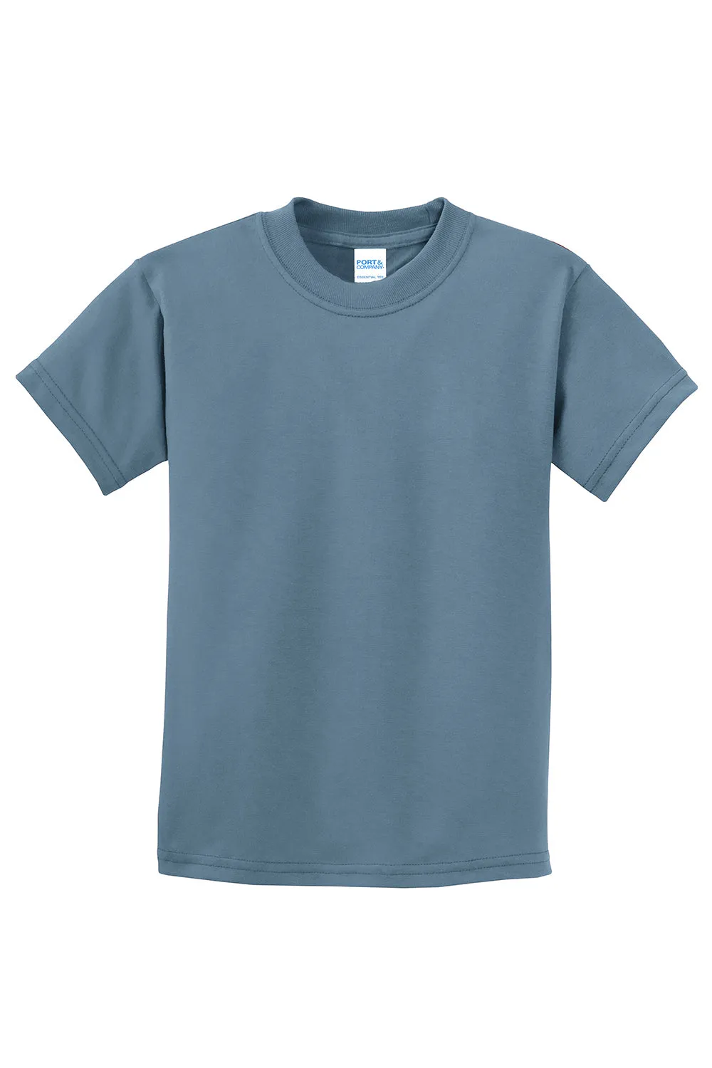 Port & Company Jugend Essential Kurzarm Rundhals T-Shirt - Steinwaschblau