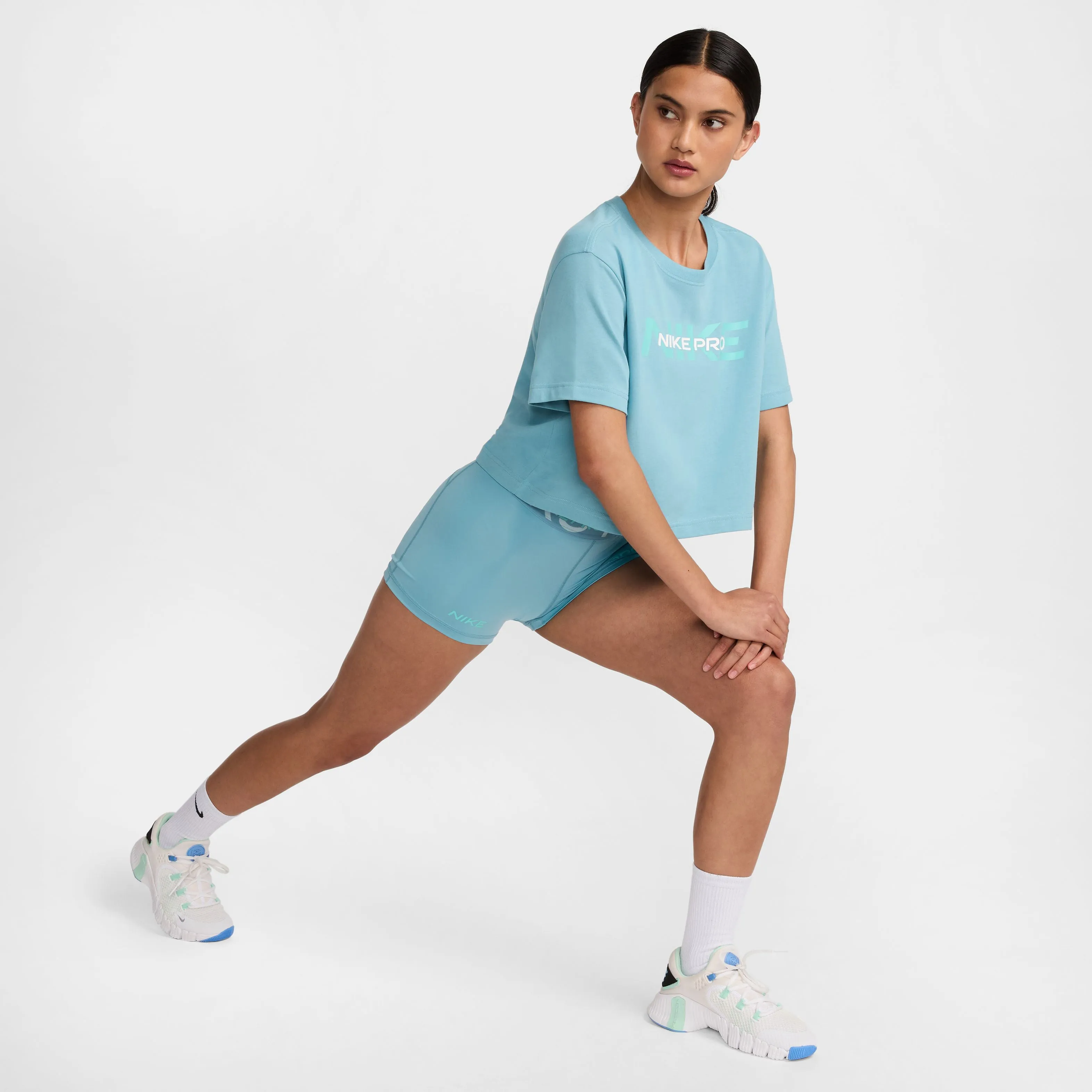 Pro Damen Kurzarm-Crop-T-Shirt