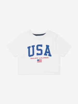 Ralph Lauren Mädchen USA T-Shirt in Weiß