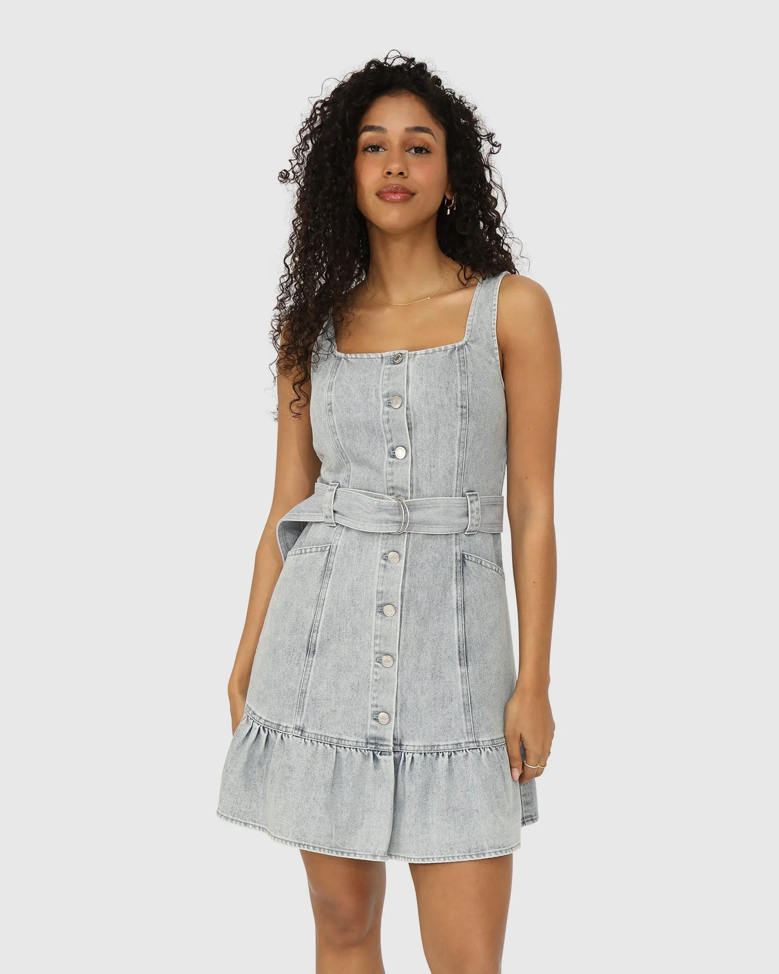 Reunite Denim Minikleid - Stonewash