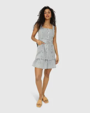 Reunite Denim Minikleid - Stonewash