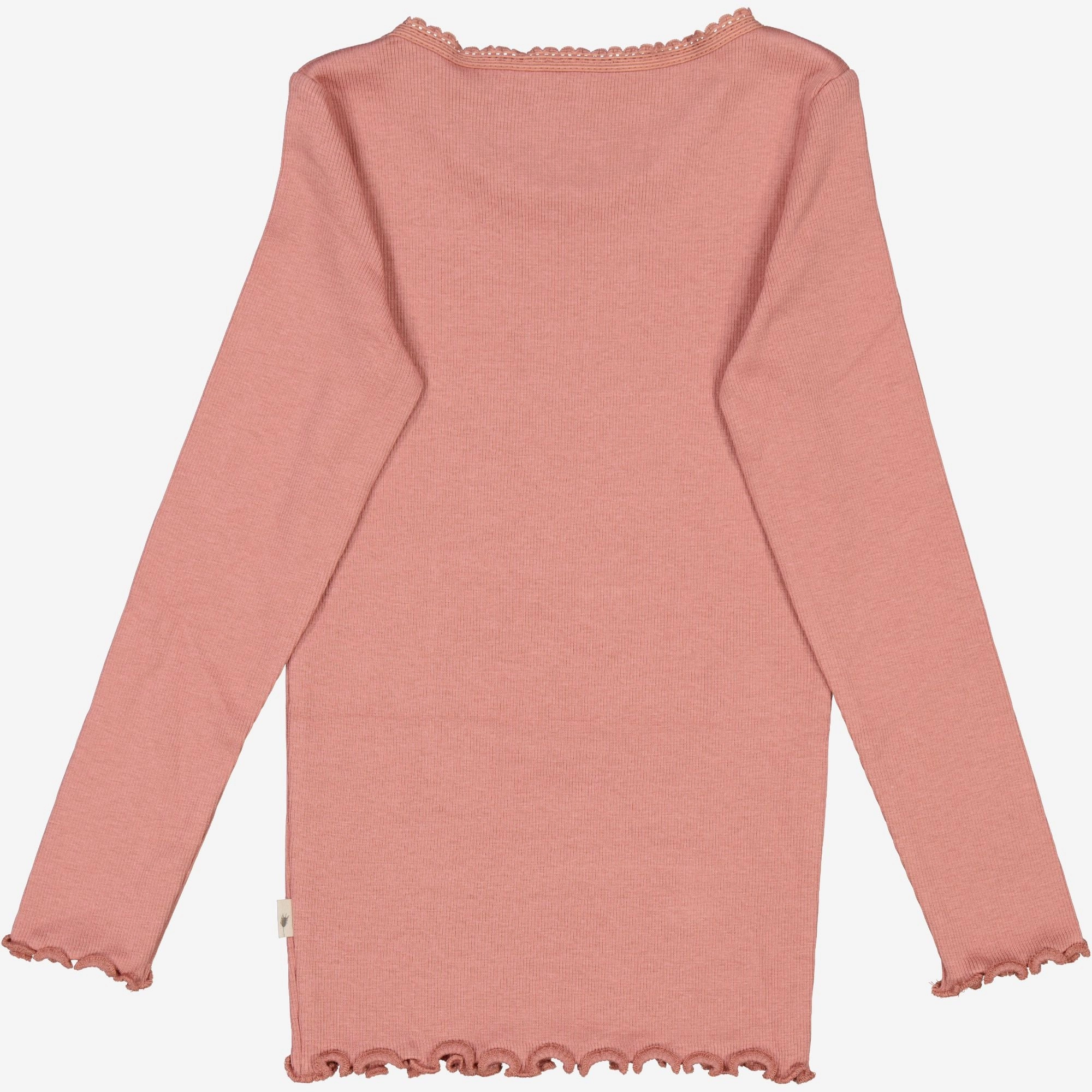 Rib T-Shirt Lace LS - old rose