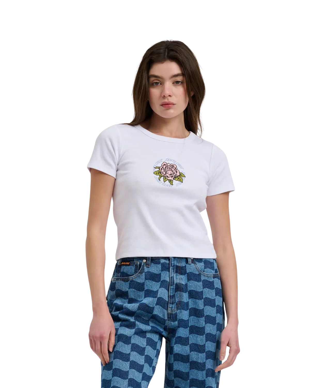 Ringel-Anordnung T-Shirt in Weiß