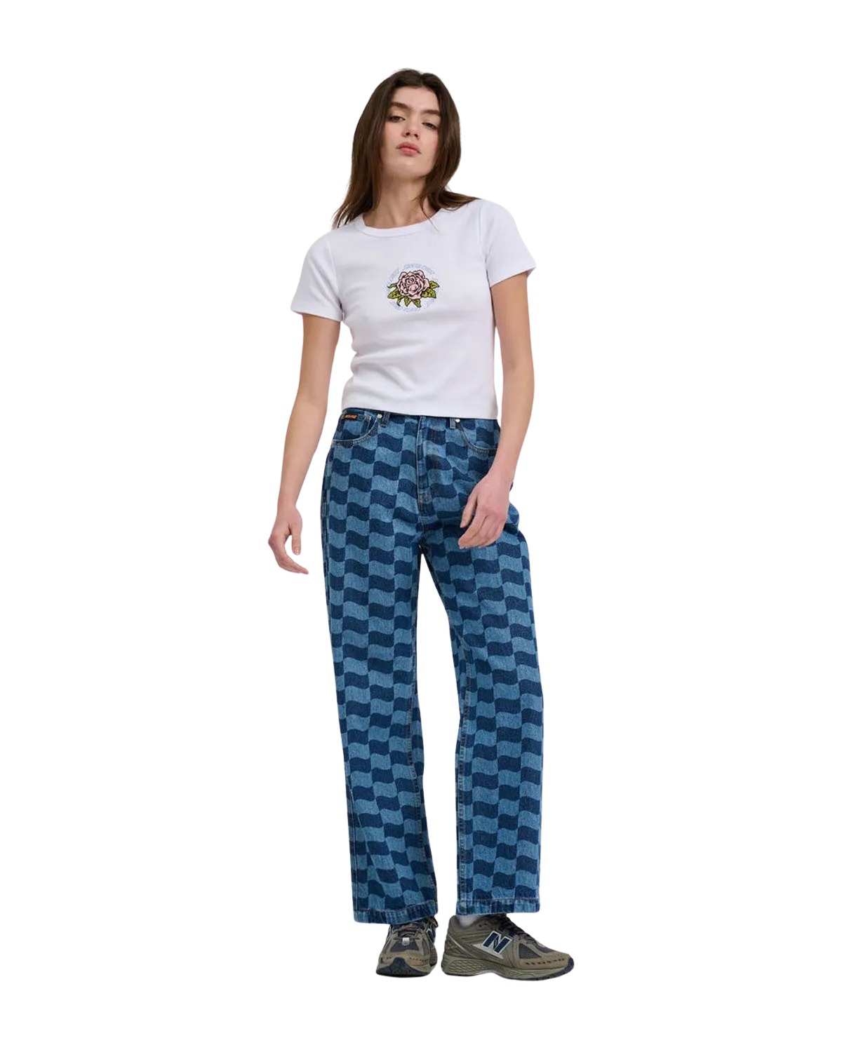 Ringel-Anordnung T-Shirt in Weiß