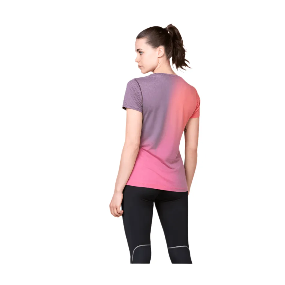 Ronhill Damen Tech Golden Hour T-Shirt in Pflaume/Sonnenuntergang-Fusion SS25